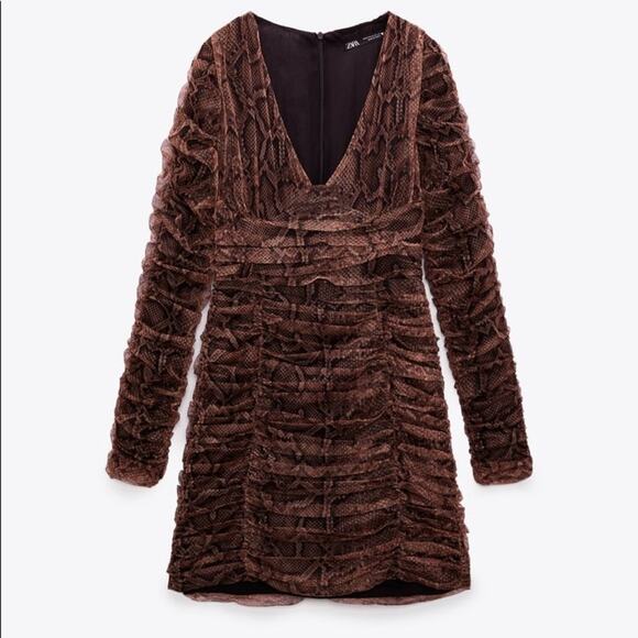 ZARA DRAPED TULLE DRESS - Picture 2 of 6